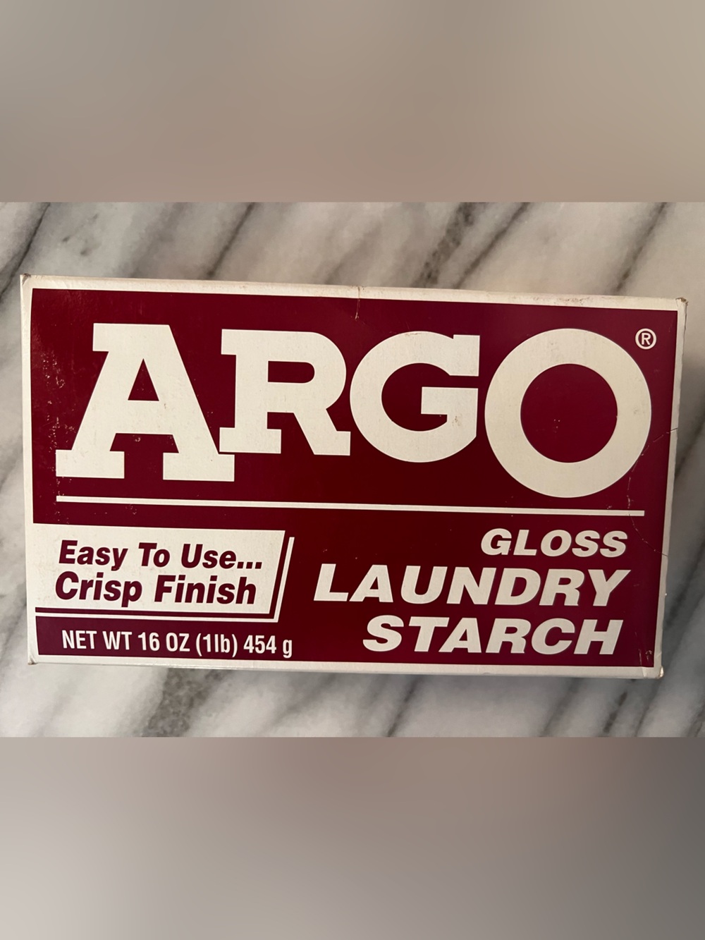 Argo Gloss Laundry Starch Crisp Finish 16 oz Discontinued New Crafts Red Box